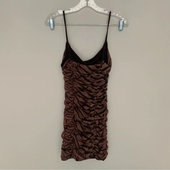 Urban Outfitters Leopard  Print Ruched Mini Dress L - Picture 2 of 9